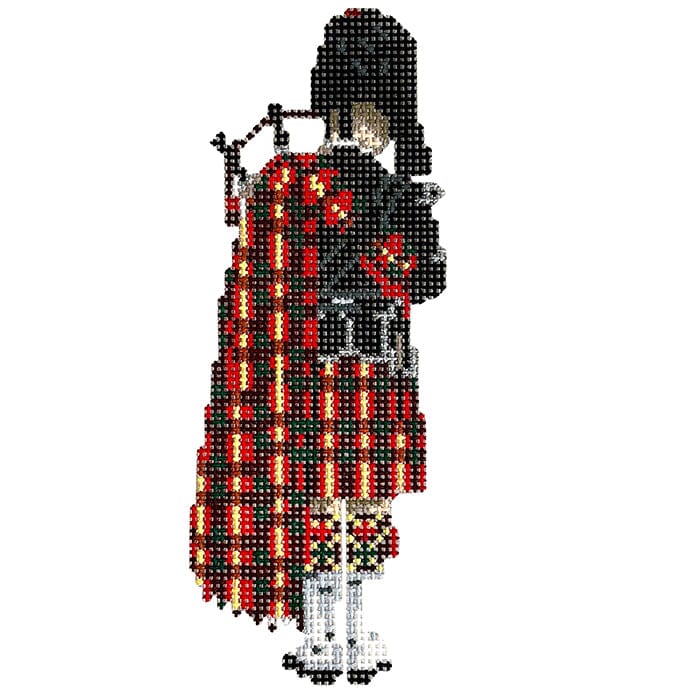 Bagpiper Back Painted Canvas The Gingham Stitchery  - 1