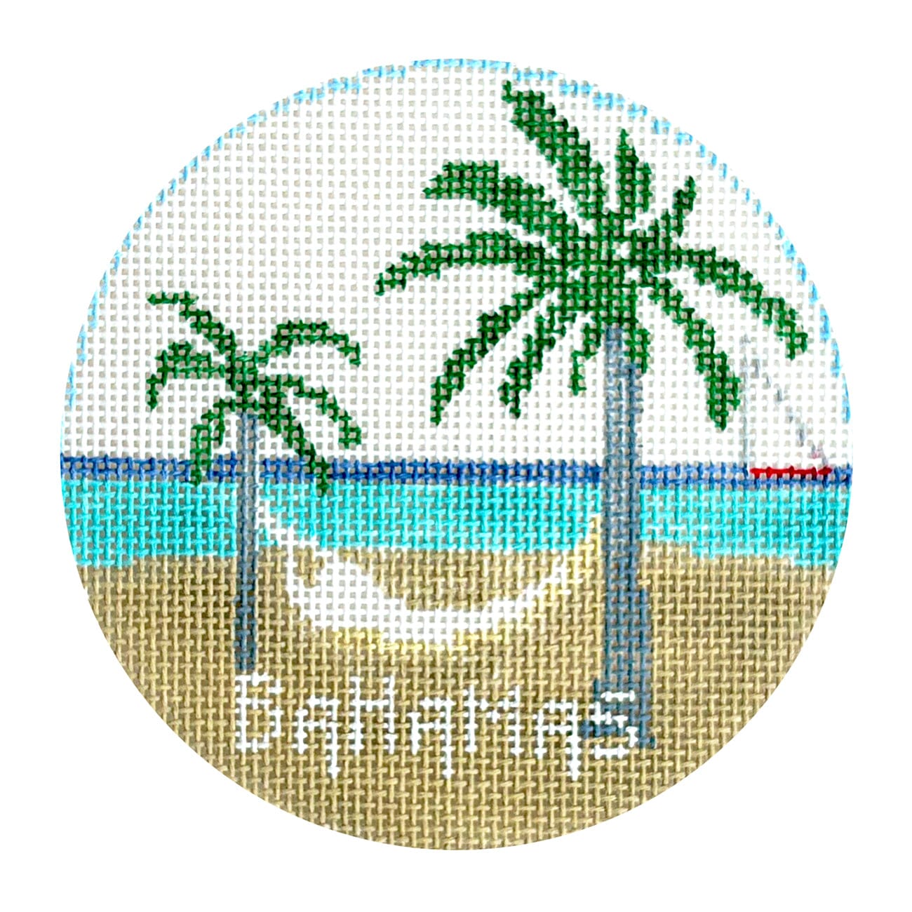 Bahamas Round   Hammock Time Painted Canvas Kathy Schenkel Designs  - 1