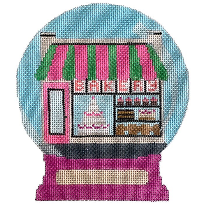 Bakery Snow Globe Painted Canvas Vallerie Needlepoint Gallery 