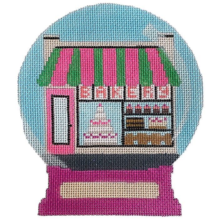Bakery Snow Globe Painted Canvas Vallerie Needlepoint Gallery  - 1