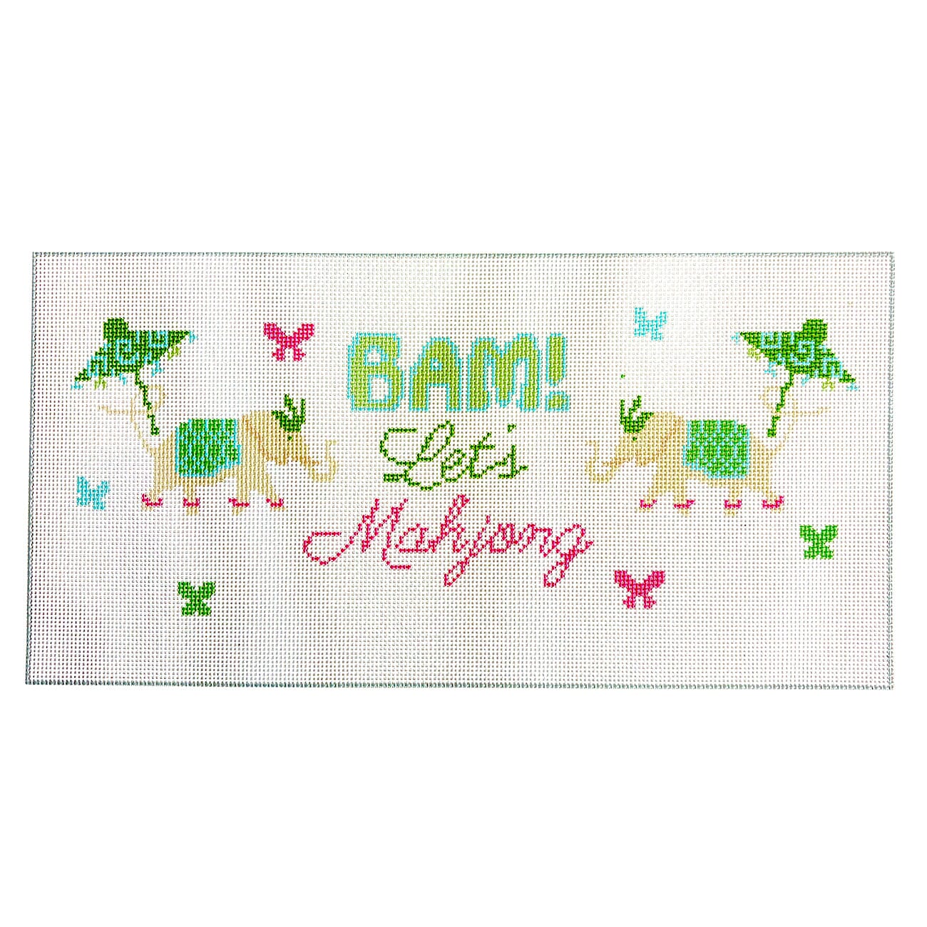 Bam Let's Mahjong Lumbar Painted Canvas KCN Designers  - 1