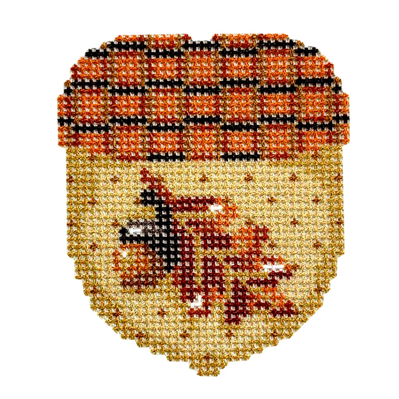 Bamboo Cap/Acorn/Leaf Mini Acorn Printed Canvas Two Sisters Needlepoint  - 1