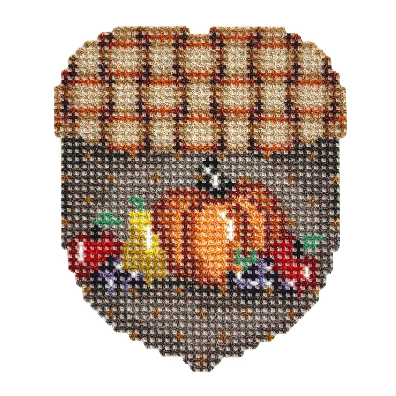 Bamboo Cap/Fruit Acorn Printed Canvas Two Sisters Needlepoint  - 1