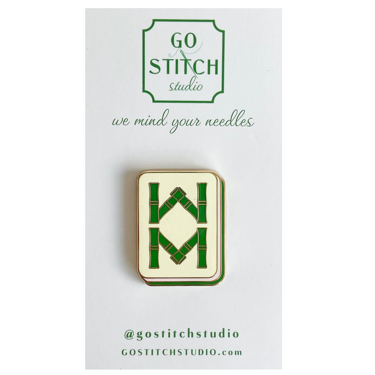 Bamboo Mahjong Tile Needle Minder Accessories Go Stitch Studio  - 1