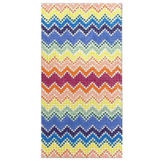 Bargello Eyeglass Case Painted Canvas Anne Fisher Needlepoint LLC 