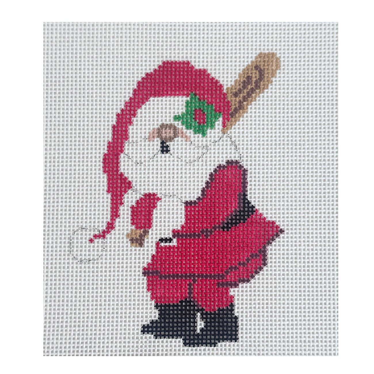 Baseball Santa   Hobby Santas Painted Canvas Atlantic Blue Canvas  - 1