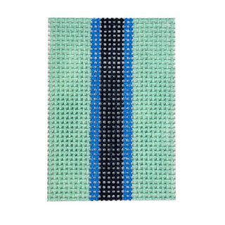 Basic Stripes Mini 2x3 Seafoam Painted Canvas Rachel Barri Designs 
