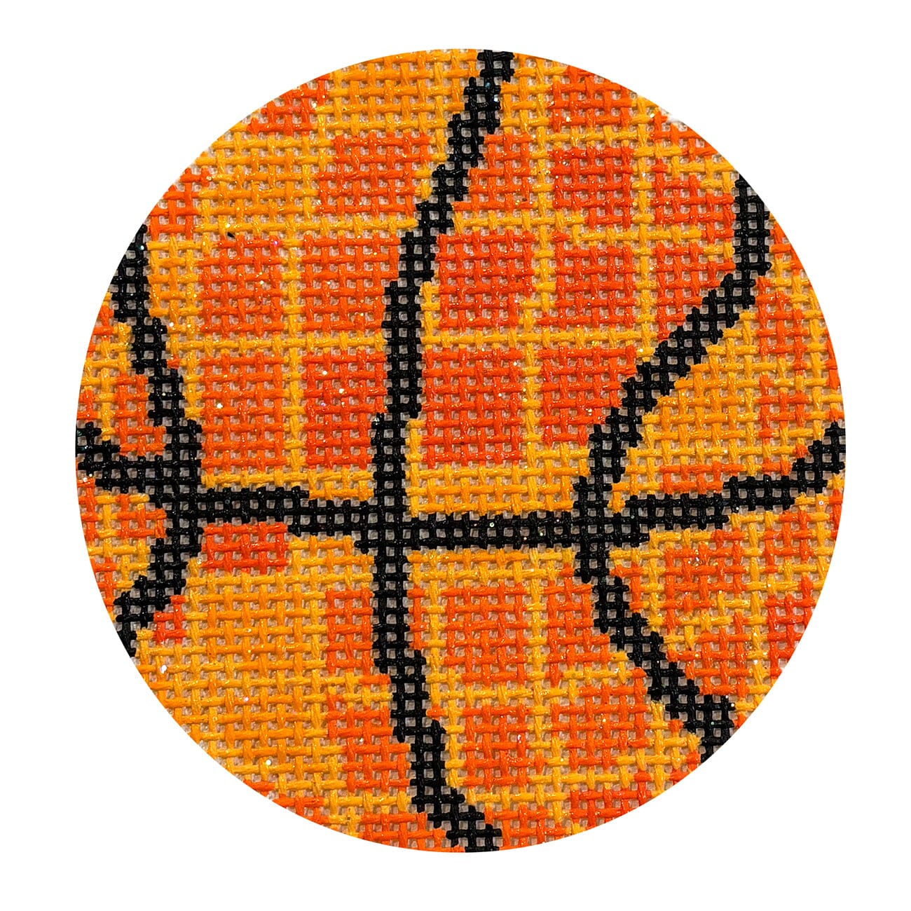 Basketball Disco Ball Painted Canvas Atlantic Blue Canvas  - 1