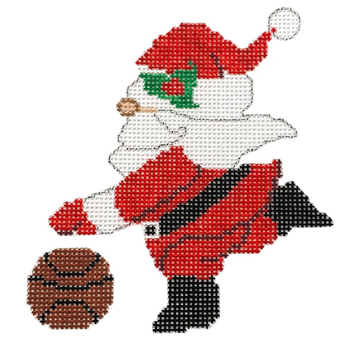 Basketball Santa - Hobby Santas Painted Canvas Atlantic Blue Canvas 