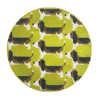 Basset Hound Repeat Round Painted Canvas Mopsey Designs 

