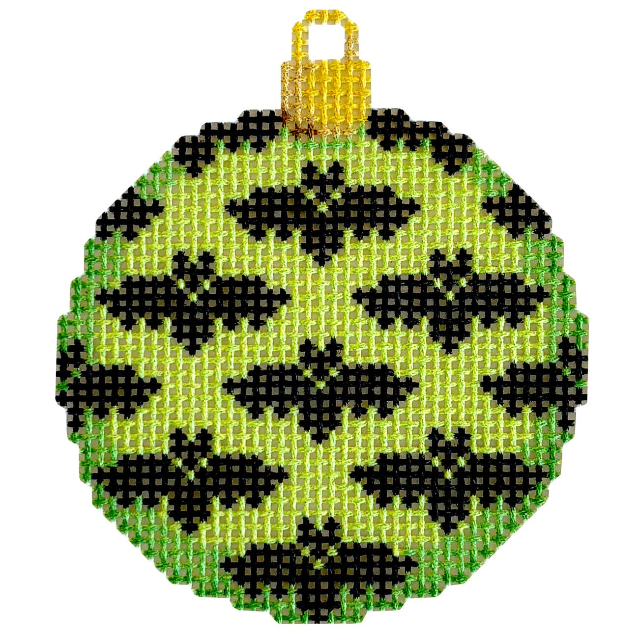 Bats Mini Ball/Lime Printed Canvas Two Sisters Needlepoint 
