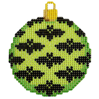 Bats Mini Ball/Lime Printed Canvas Two Sisters Needlepoint 
