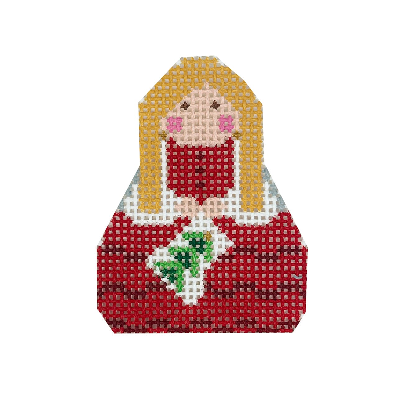 Bauble Stocking Angel Painted Canvas KCN Designers 
