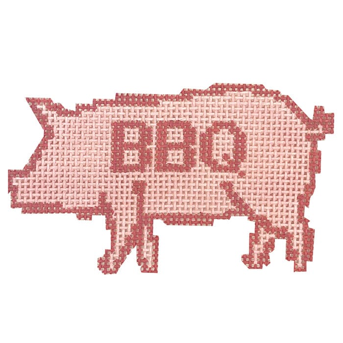 BBQ Pig Painted Canvas Atlantic Blue Canvas 
