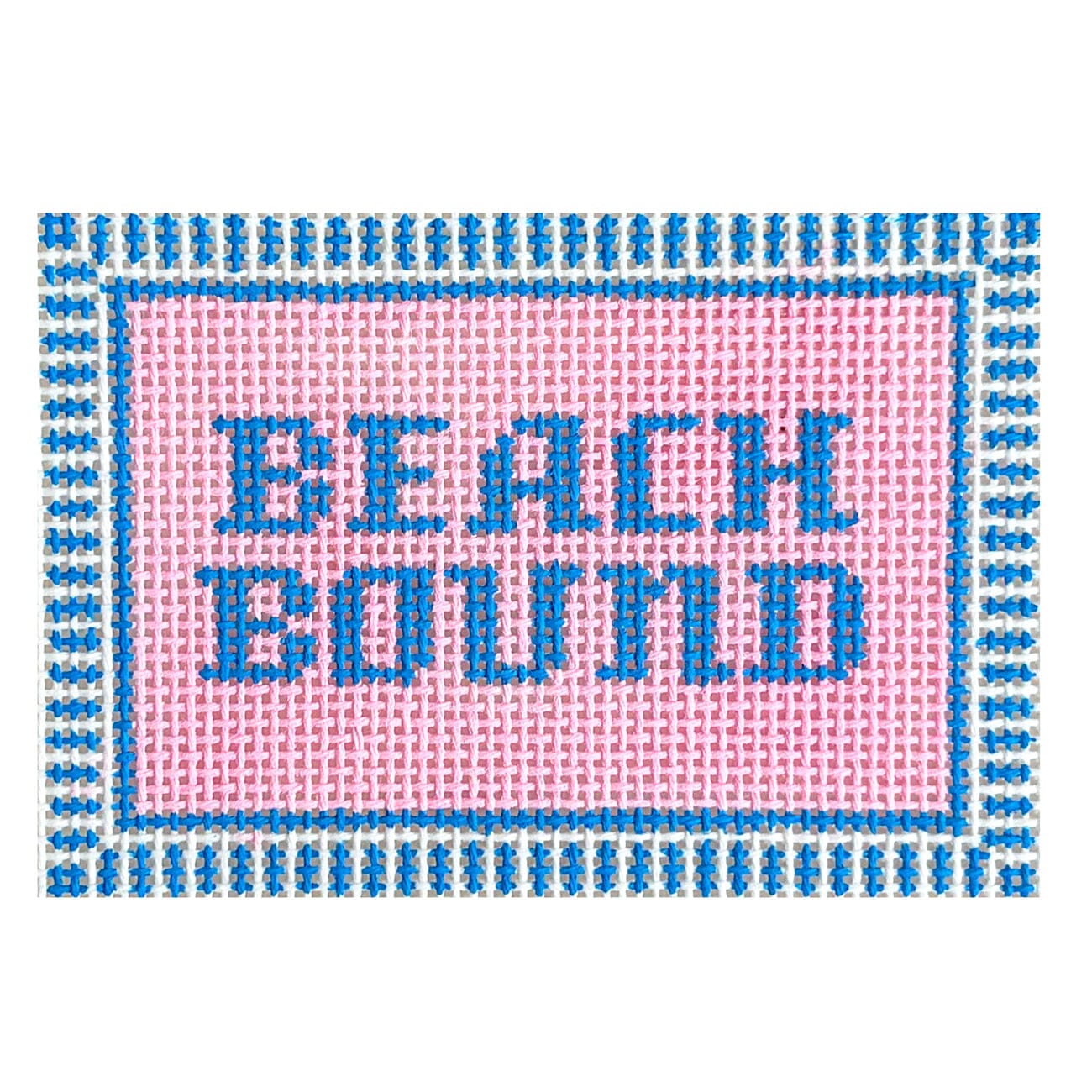 Beach Bound Bag Tag 2x3 Painted Canvas Initial K Studio  - 1
