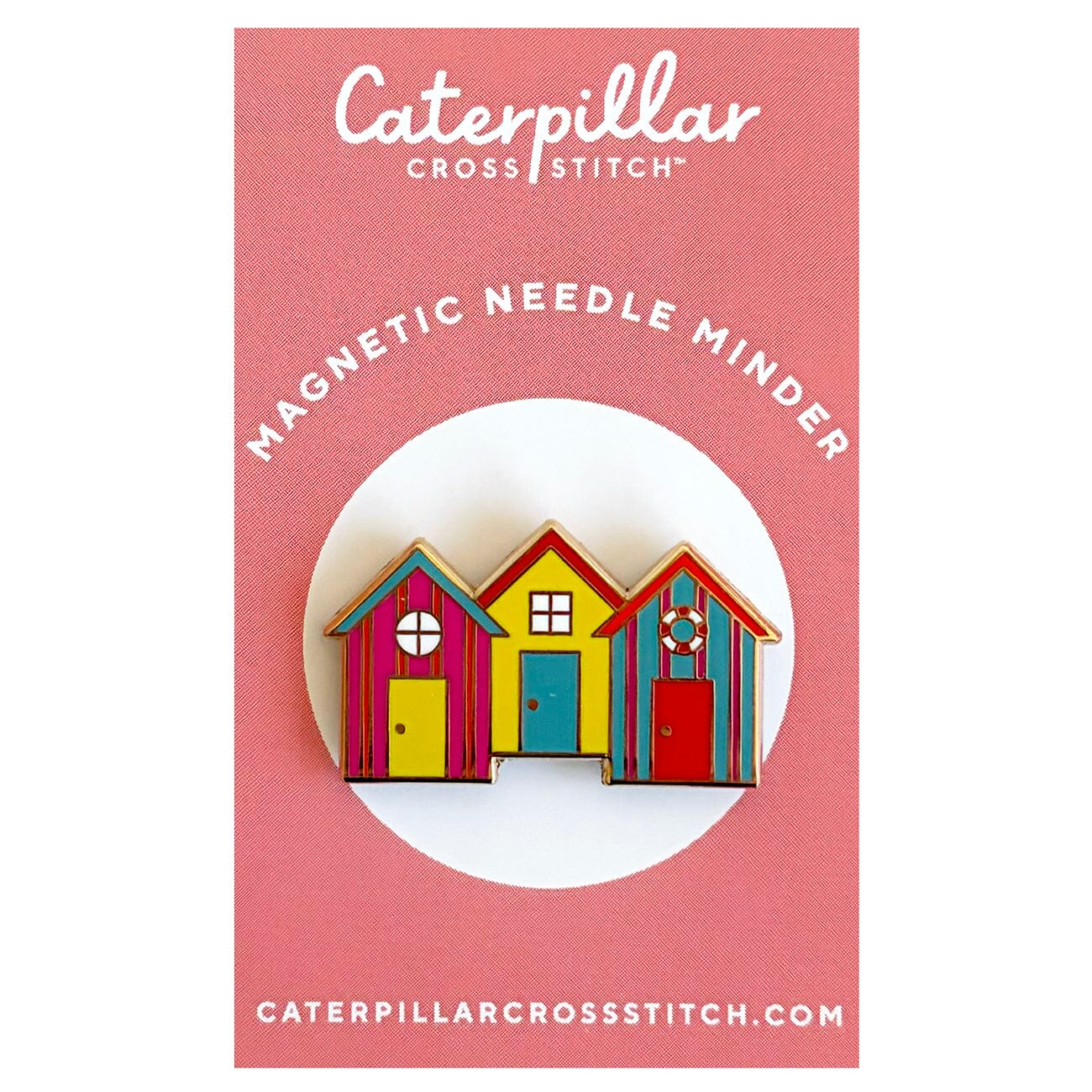 Beach Huts Enamel Needleminder Accessories Caterpillar Cross  - 1