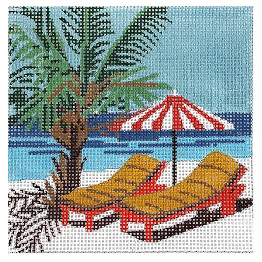 Beach Palm Painted Canvas Danji Designs 