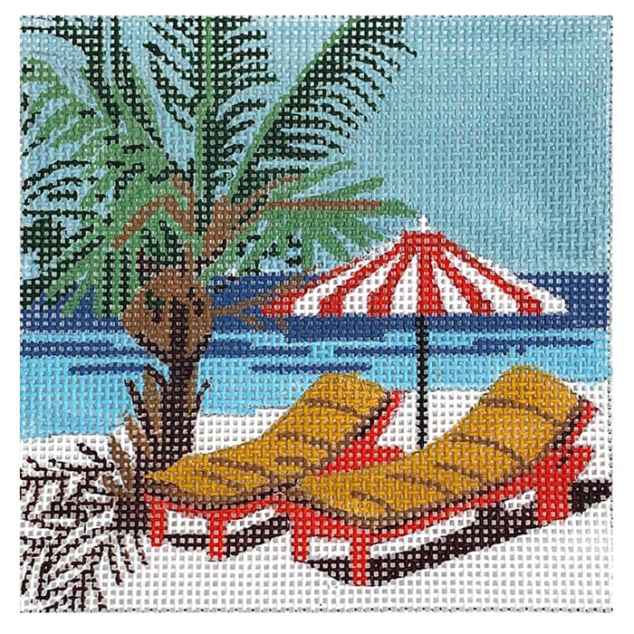 Beach Palm Painted Canvas Danji Designs  - 1
