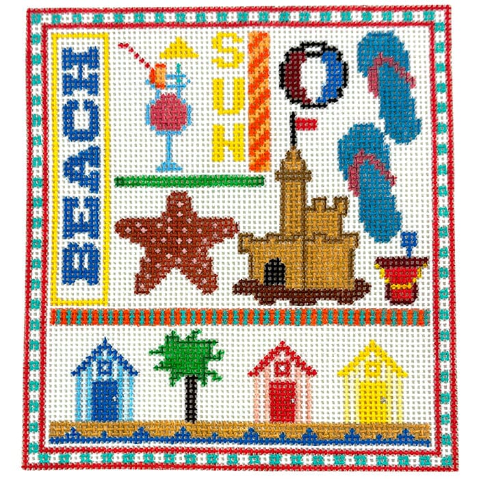 Beach Sampler Teenie Painted Canvas The Meredith Collection 
