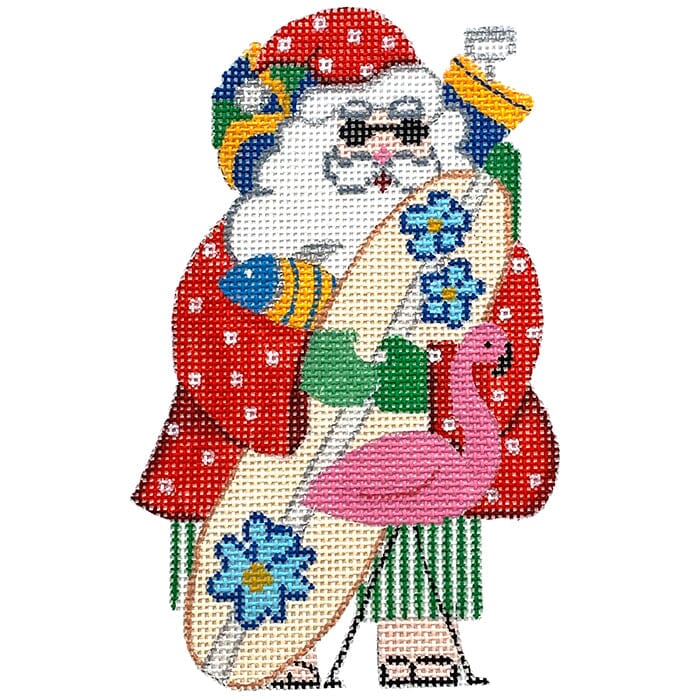 Beach Santa 3 Painted Canvas Vallerie Needlepoint Gallery  - 1