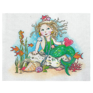 Beach & Sea: Mermaid with Heart Painted Canvas Painted Pony Designs 
