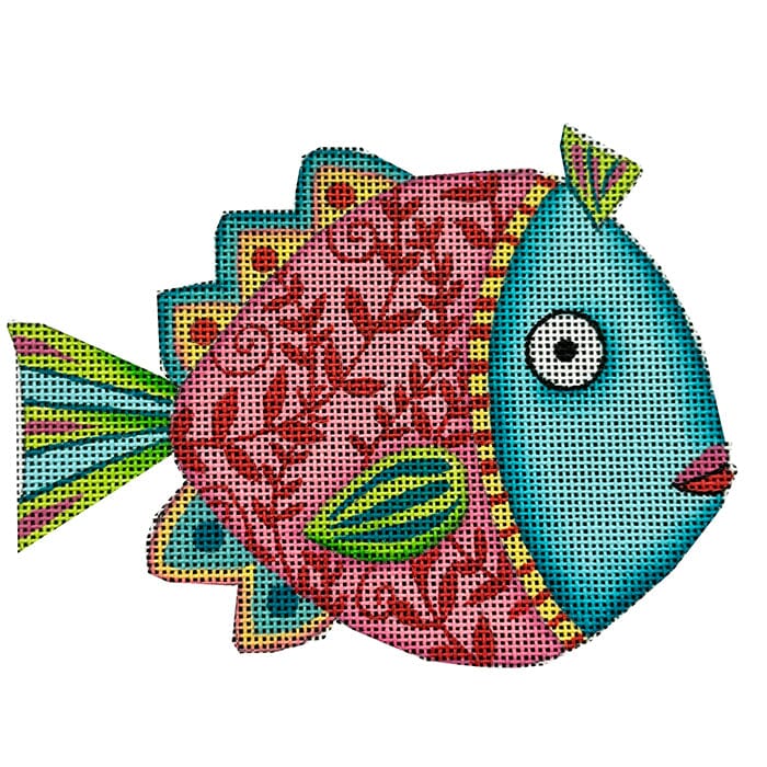 Beach & Sea: Sassy Fish Painted Canvas Painted Pony Designs  - 1