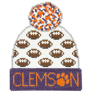 Beanie   Clemson Football Painted Canvas Lauren Bloch Designs 
