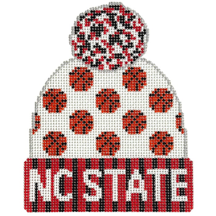 Beanie   NC State Basketball Painted Canvas Lauren Bloch Designs 
