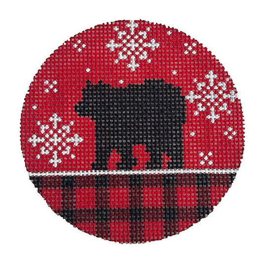 Bear and Red Plaid Painted Canvas Alice Peterson Company 