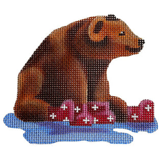 Bear in Rain Boots Painted Canvas Madeleine Elizabeth 
