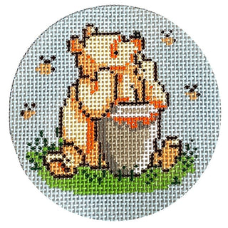 Bear with Honey Painted Canvas Alice Peterson Company 
