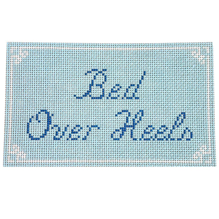 Bed Over Heels Pillow Printed Canvas SLS Needlepoint 
