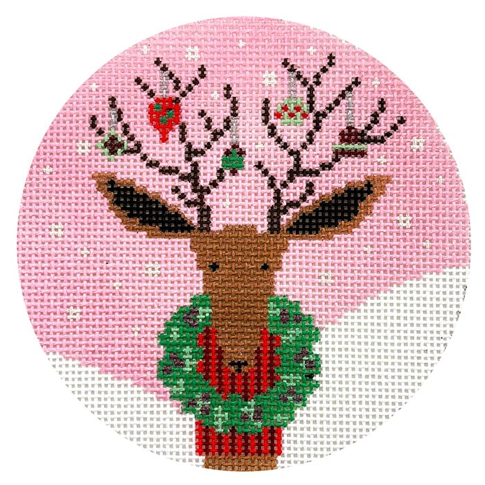 Bedecked Blitzen Painted Canvas Lauren Bloch Designs  - 1