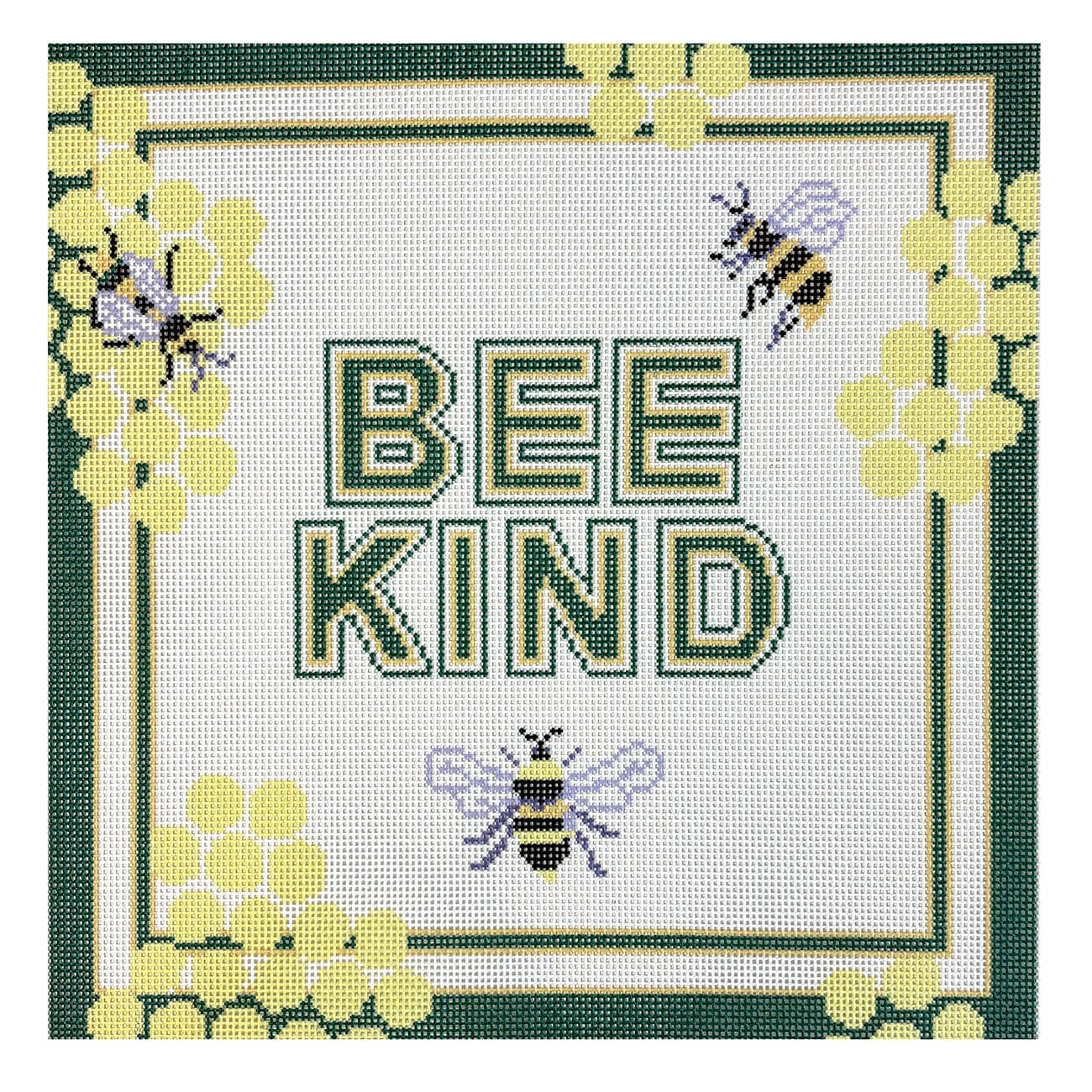 Bee Kind Pillow 12x12 Painted Canvas KCN Designers  - 1