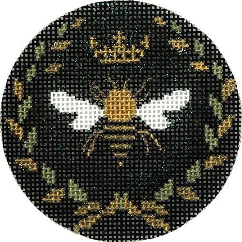 Bee Round Black Painted Canvas Funda Scully  - 1