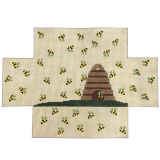 Bee Skep Brick Cover on 13 Painted Canvas J. Child Designs 
