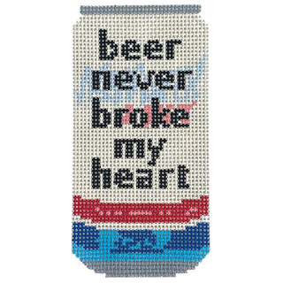 Beer Can   Beer Never Broke My Heart Painted Canvas Atlantic Blue Canvas 
