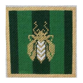Bees Coaster Green Painted Canvas Associated Talents 
