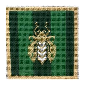 Bees Coaster Green Painted Canvas Associated Talents 