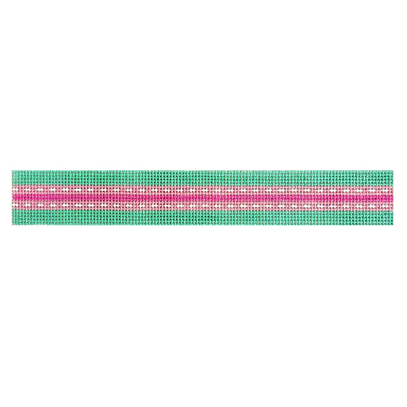 Beginner Dash Keyfob   Pink & Green Painted Canvas The Painted Stitch  - 1