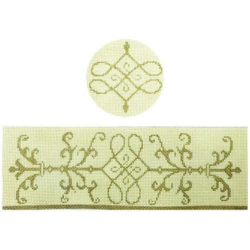 Beige & Gold hinged box with hardware Painted Canvas Funda Scully 
