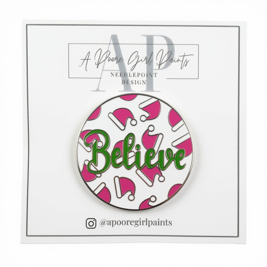 Believe Santa Hats Needleminder Accessories A Poore Girl Paints  - 1