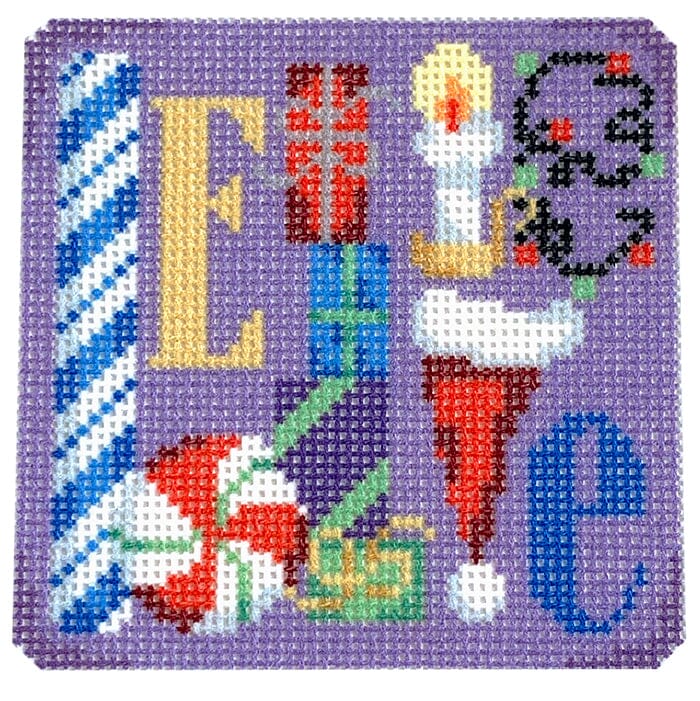 "Believe" Square Printed Canvas Two Sisters Needlepoint 
