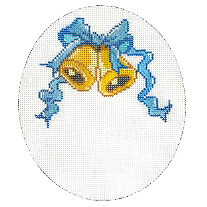 Bells with Blue Ribbon for Wedding Date Painted Canvas The Meredith Collection 