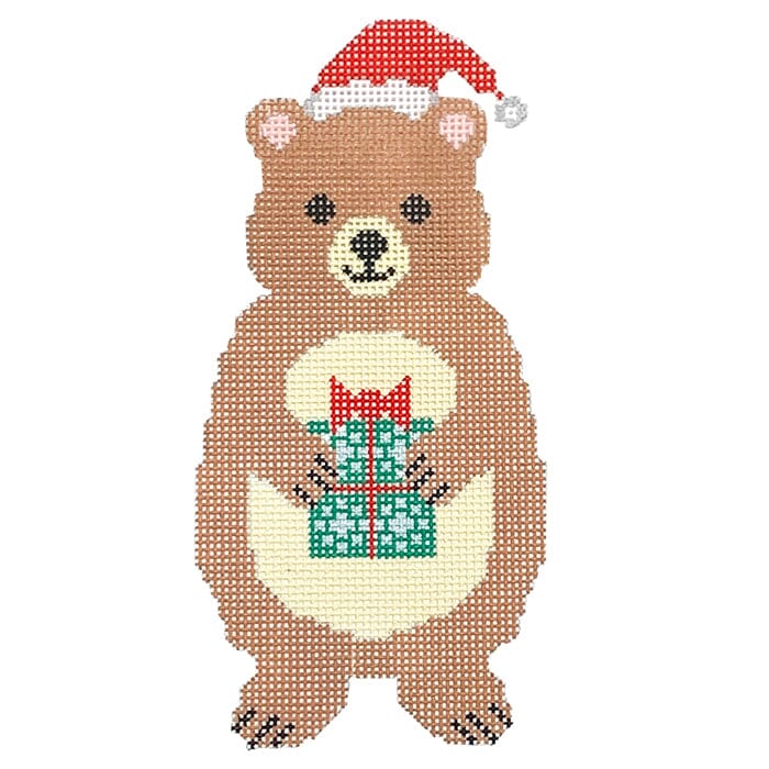 Benny the Bear Painted Canvas Stitch Rock Designs 
