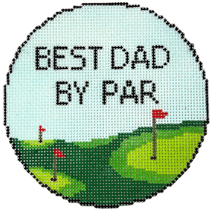 Best Dad by Par Painted Canvas Atlantic Blue Canvas 