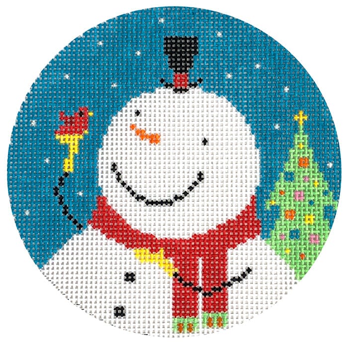 Best Friends (Snowman & Cardinal) Painted Canvas Lauren Bloch Designs  - 1