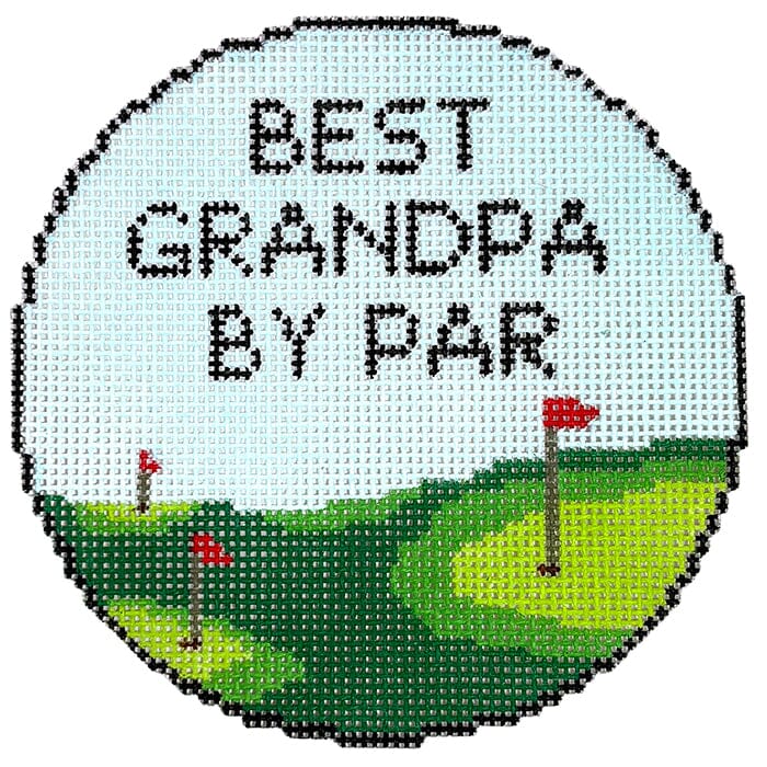 Best Grandpa by Par Painted Canvas Atlantic Blue Canvas 