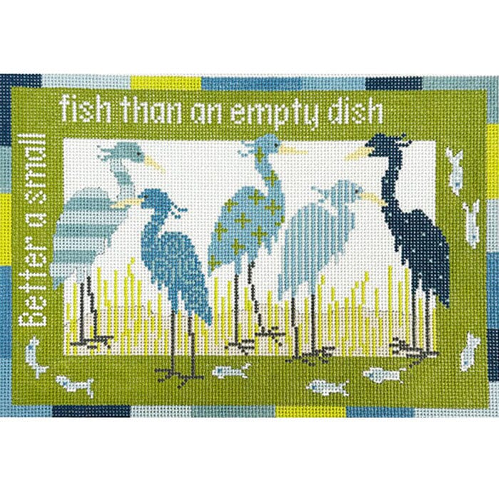 Better a Small Fish - Herons Painted Canvas Pippin 