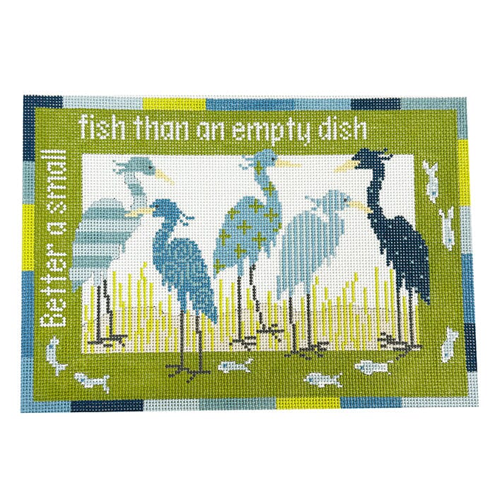 Better a Small Fish - Herons Painted Canvas Pippin 